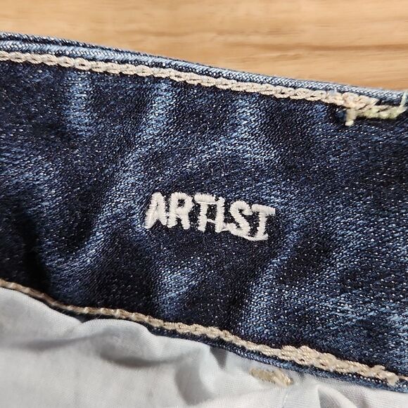 🐞American Eagle Blue Stretch Artist Bootcut Jeans Size 6/28 - Picture 11 of 12